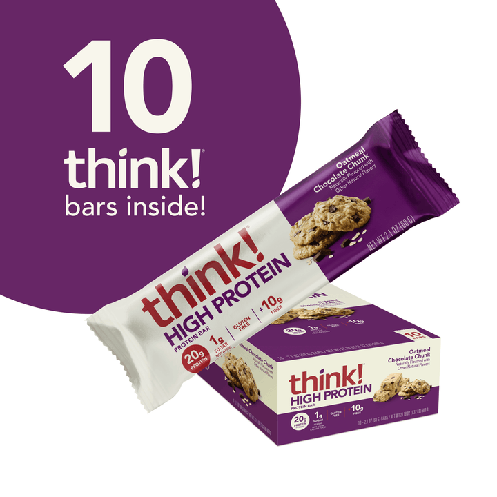 High Protein Bar, Oatmeal Chocolate Chunk - 10 think bars inside