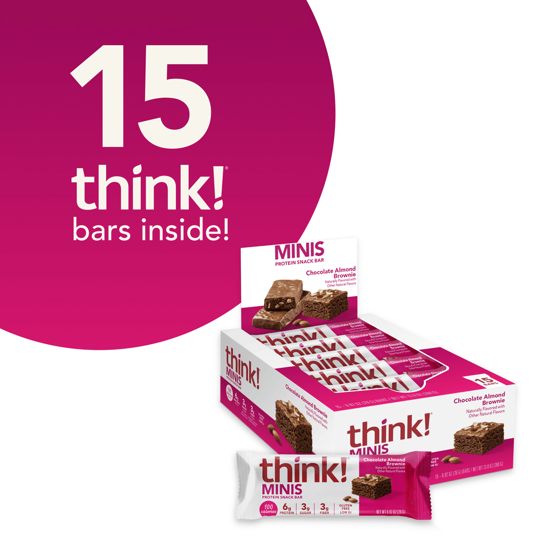 MINIS Protein Snack Bar, Chocolate Almond Brownie - 15 think bars inside!