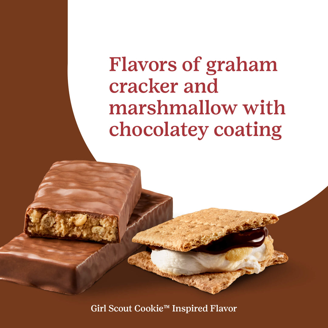 MINIS Protein Snack Bar, Girl Scout S’mores™ - Flavors of graham cracker and marshmallow with chocolatey coating